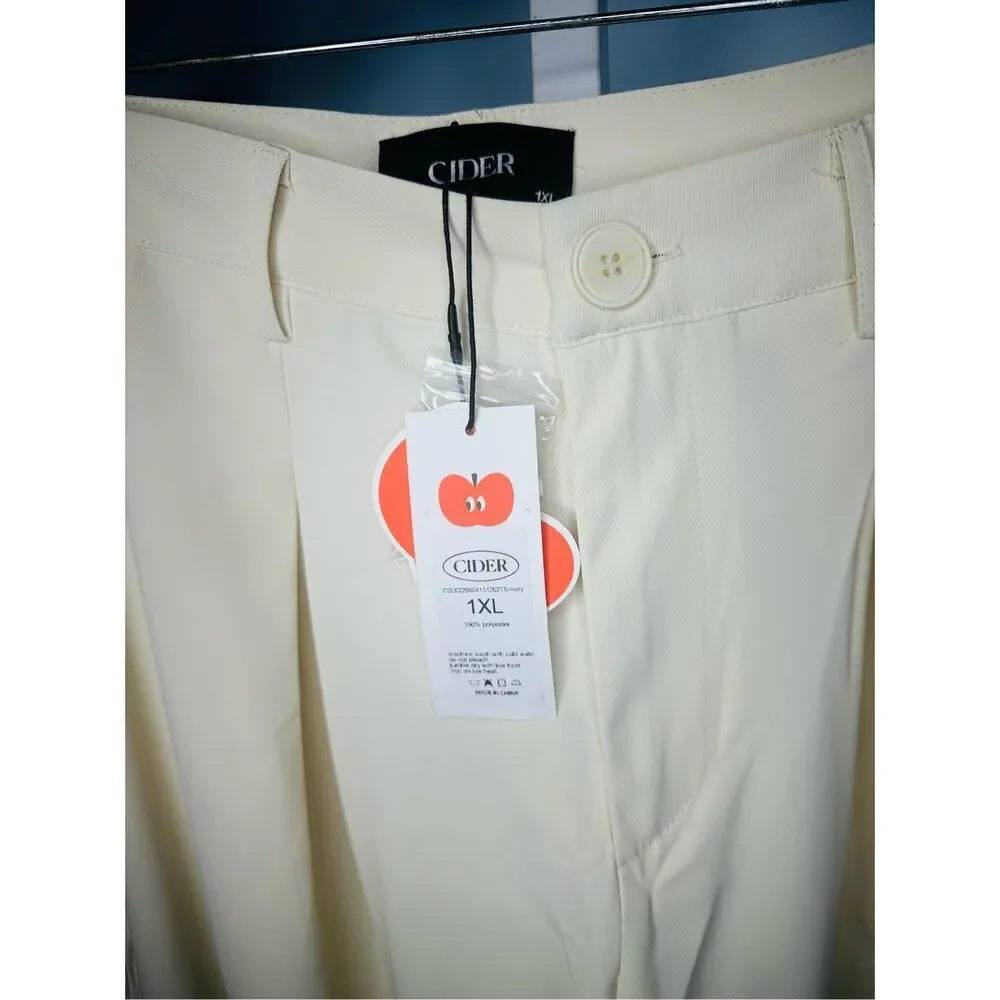Cider Cream Wide Leg High-Waisted Pants - Picture 4 of 6